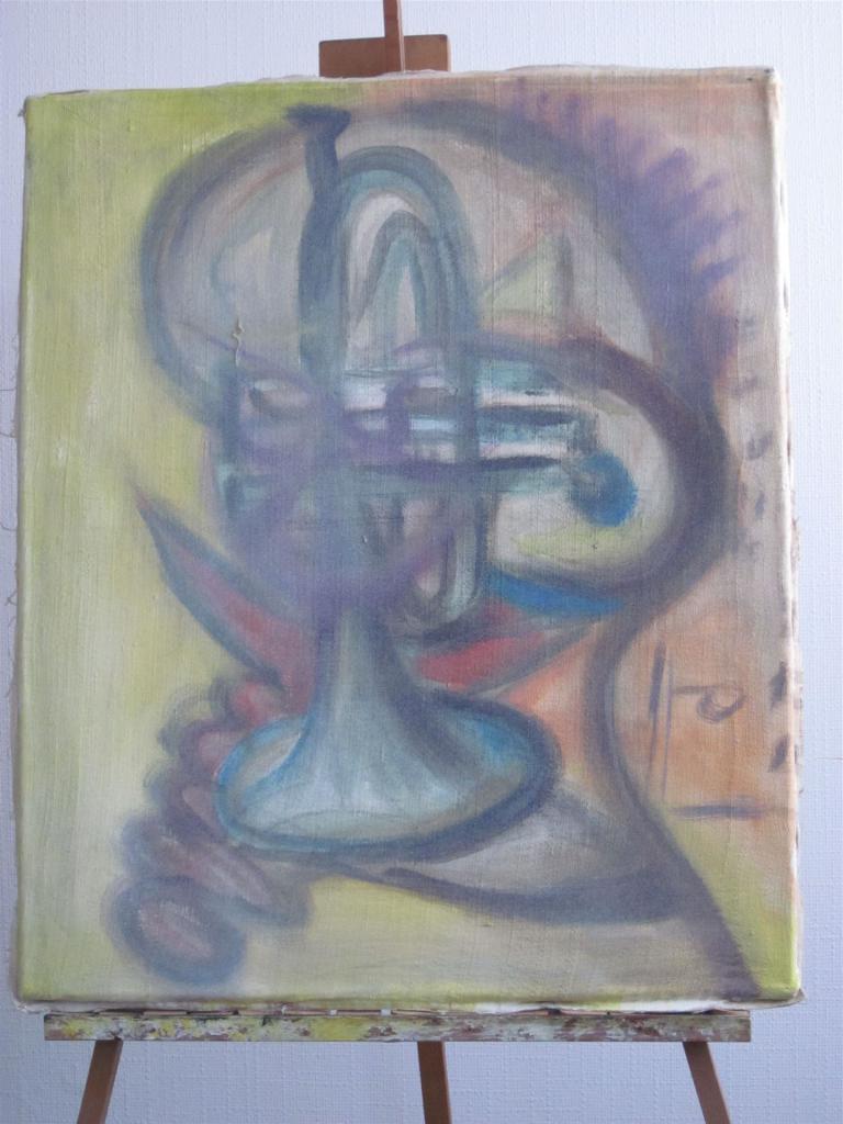 Der Trompeter / 50 x 60 / Öl auf Leinwand / 1987