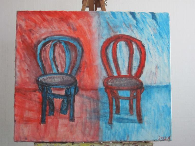 Stühle (wen wundert's) / 60 x 50 / Öl auf Leinwand / 2013